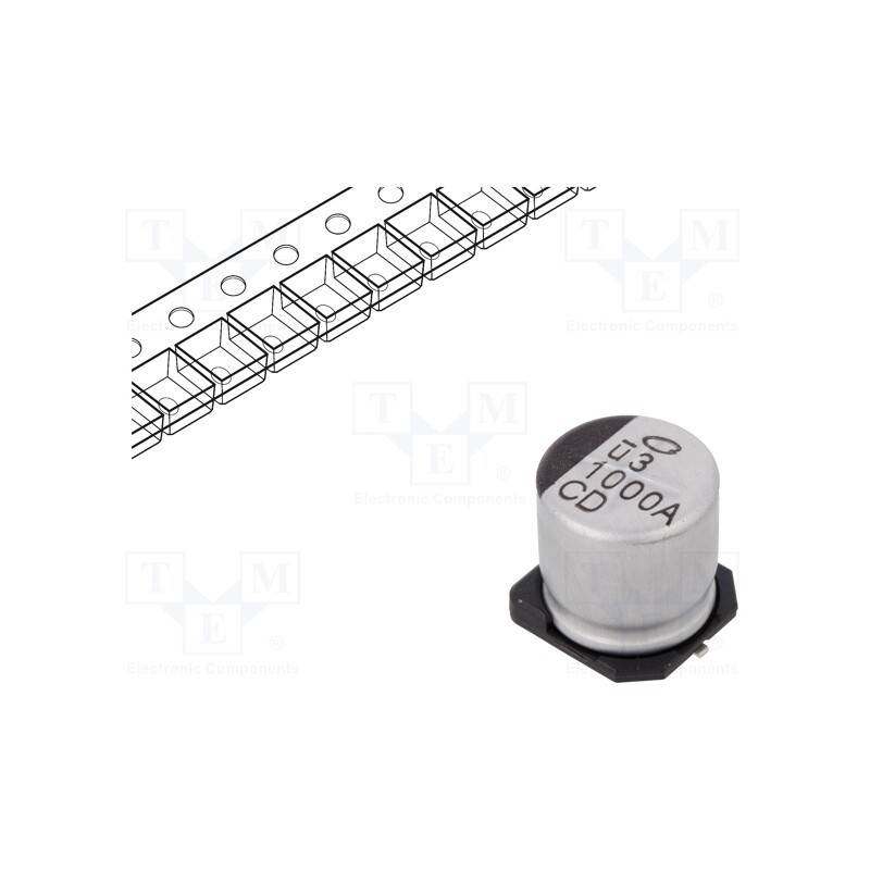 20 pcs : UCD1A102MNL1GS - Capacitor: electrolytic, low ESR, SMD, 1000uF, 10VDC, Ø10x10mm