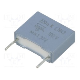 50 pcs : BFC237221224 - Capacitor: polypropylene, 220nF, THT, ±10%, 10mm, 100VDC, 63VAC