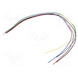 10 pcs : 6-PIN FEMALE JST SH-STYLE CABLE 30CM - Cable, JST SH, 300mm, PIN: 6, 28AWG