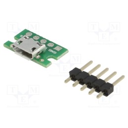 10 pcs : USB MICRO-B CONNECTOR BREAKOUT BOARD - Module: adapter, pin strips,USB B micro, USB Micro-B