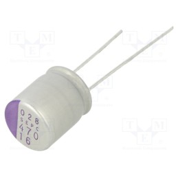 10 pcs : 16SEPC470M - Capacitor: polymer, 470uF, 16VDC, SEPC, THT, ±20%, -55÷105°C, OS-CON