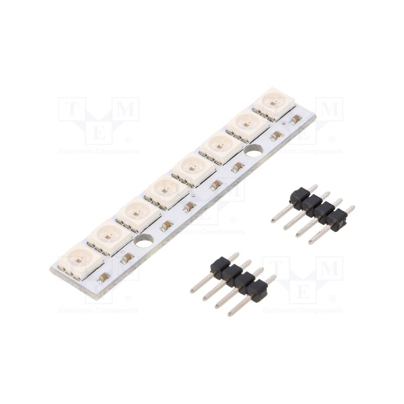 10 pcs : OKY3212 - Module: LED, 5VDC, Arduino, No.of diodes: 8, Colour: RGB, 5050