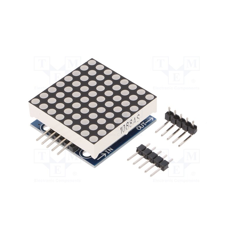 10 pcs : OKY3527 - Display: LED, 8x8, 32x32x13mm, 5VDC, IC: MAX7219, Display: matrix