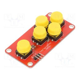 10 pcs : OKY3466 - Module: button, Arduino, yellow, pin strips, Output signal: analog