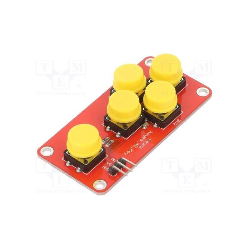 10 pcs : OKY3466 - Module: button, Arduino, yellow, pin strips, Output signal: analog