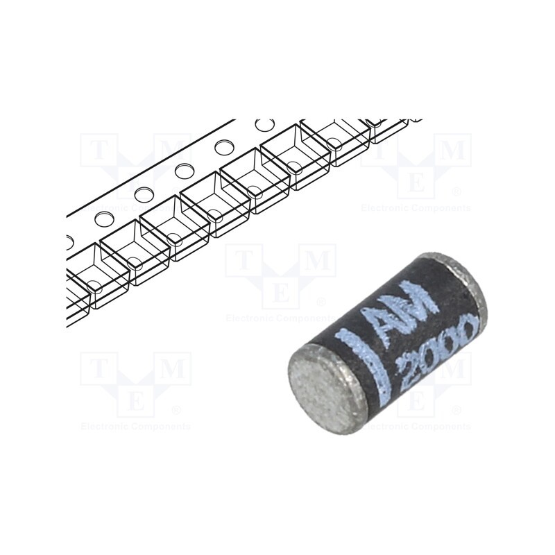 20 pcs : AM2000 - Diode: rectifying, SMD, 1.6kV, 1A, 1.5us, MELF plastic, Ufmax: 1.1V