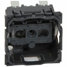 1 pcs - Legrand Black 1 Gang Plug Socket, 16A, French 2P, Indoor Use