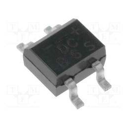 20 pcs : B6S - Bridge rectifier: single-phase, 600V, If: 0.5A, Ifsm: 30A, DB-1MS