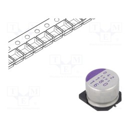 10 pcs : 16SVPS180M - Capacitor: polymer, 180uF, 16VDC, SVPS, SMD, ±20%, -55÷105°C, 5000h