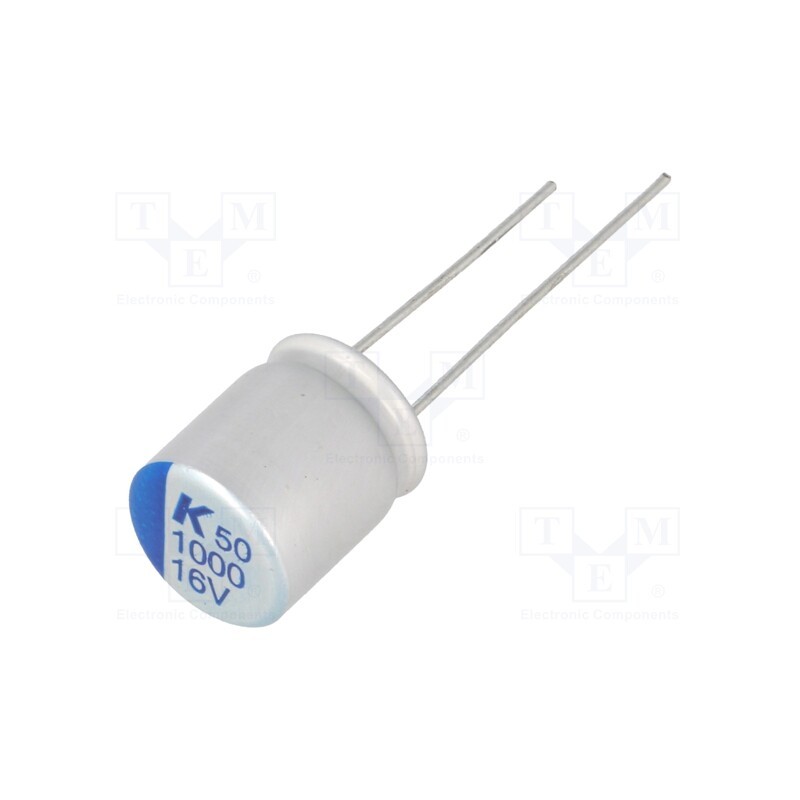 10 pcs : A750MS108M1CAAE013 - Capacitor: polymer, low ESR, 1000uF, 16VDC, ESR: 13mΩ, THT, ±20%
