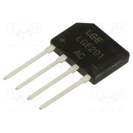 20 pcs : LGE201 - Bridge rectifier: single-phase, Urmax: 100V, If: 2A, Ifsm: 60A, flat