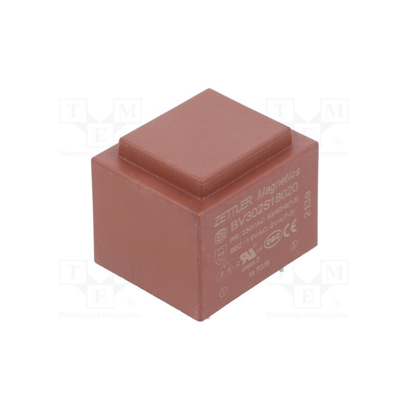 10 pcs : BV302S18020 - Transformer: encapsulated, 2VA, 230VAC, 18V, 111mA, PCB