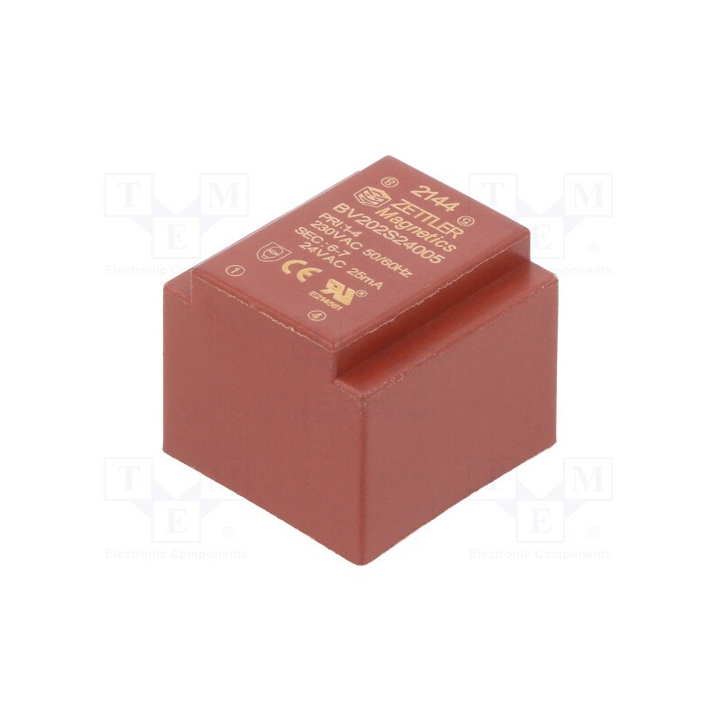 10 pcs : BV202S24005 - Transformer: encapsulated, 0.5VA, 230VAC, 24V, 20.8mA, PCB