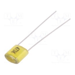 50 pcs : QYX1H473KTP - Capacitor: polyester, 47nF, 50VDC, 5mm, ±10%, 7.5x4.5x9.5mm, THT