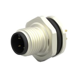 1 pcs - TE Connectivity Circular Connector, 4 Contacts, Rear Mount, M12 Connector, Socket, Male, IP67, M12 Series