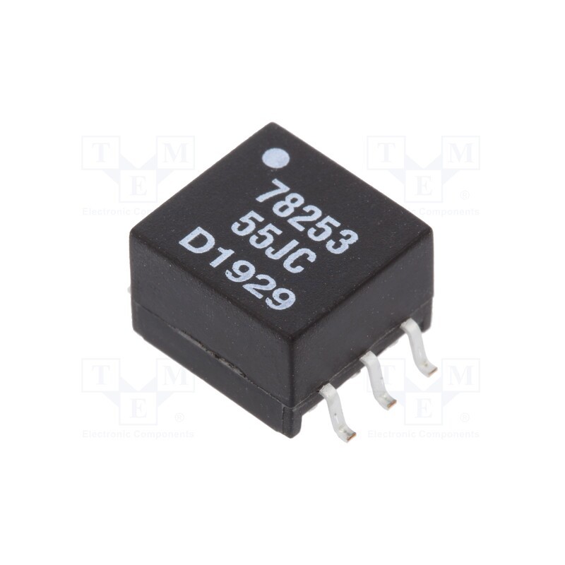 10 pcs : 78253/55JC - Transformer: encapsulated, 1VA, 5V, 5V, for inverters, 200mA, SMD