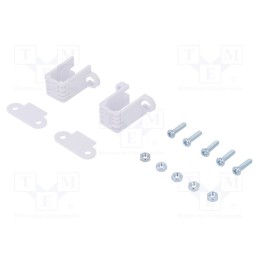 10 set : MINI PLASTIC GEARMOTOR BRACKET PAIR TALL - Bracket, white, Holder mat: plastic, 19mm, 2pcs.