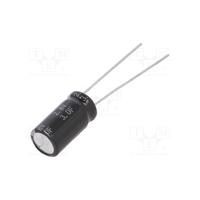 10 pcs : BRP002R8L305FB - Supercapacitor, THT, 3F, 2.8VDC, ±20%, Ø8x16mm, 120mΩ, -40÷65°C
