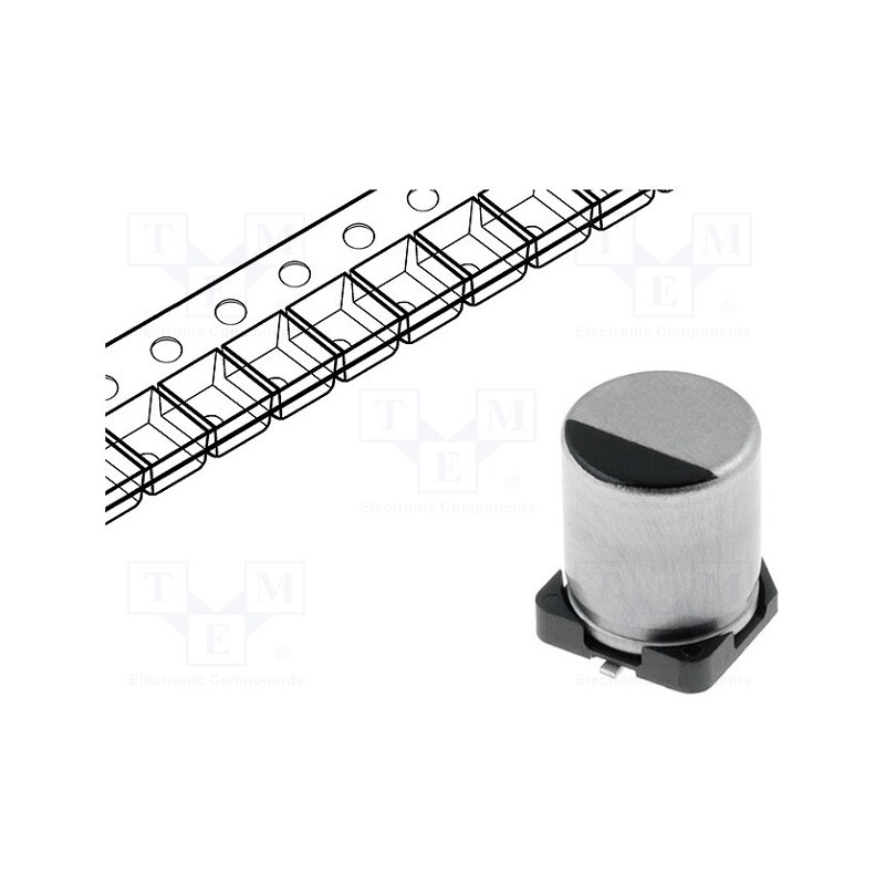 10 pcs : EEVFK0J332Q - Capacitor: electrolytic, low ESR, SMD, 3300uF, 6.3VDC, ±20%, 5000h