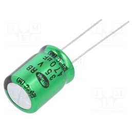 50 pcs : RB1V477M12016BB - Capacitor: electrolytic, THT, 470uF, 35VDC, Ø12.5x16mm, ±20%, 2000h