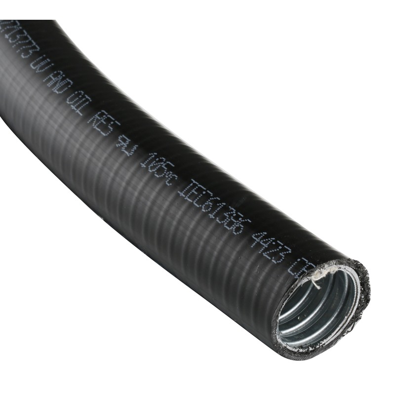 1 Reel of 10 M - Adaptaflex Flexible, Liquid Tight Conduit, 32mm Nominal Diameter, Galvanised Steel, Black
