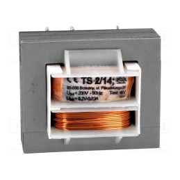 10 pcs : TS 2/14 - Transformer: mains, 2VA, 230VAC, 8.2V, 220mA, Leads: for PCB, IP00