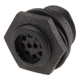 1 pcs - Bulgin Circular Connector, 10 Contacts, Front Mount, Miniature Connector, Plug, Male, IP68, Buccaneer 400 Series