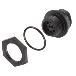 1 pcs - Bulgin Circular Connector, 10 Contacts, Front Mount, Miniature Connector, Plug, Male, IP68, Buccaneer 400 Series