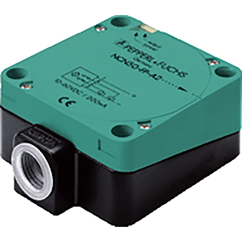 1 pcs - Pepperl + Fuchs Inductive Block-Style Proximity Sensor, 40 mm Detection, PNP Output, 10 - 60 V, IP68