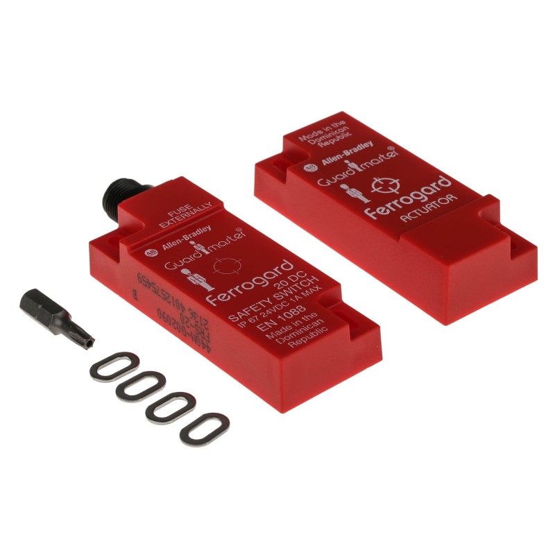 1 pcs - Allen Bradley Guardmaster 440N Series Magnetic Non-Contact Safety Switch, 24V dc, Plastic Housing, 2NC, 4-Pin Micro QD