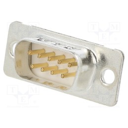 10 pcs : DE09P065TXLF - D-Sub, PIN: 9, socket, male, for panel mounting, straight, 5A