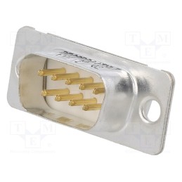 10 pcs : DE09P364TXLF - D-Sub, PIN: 9, socket, male, for panel mounting, straight, 5A