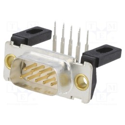 10 pcs : DE09P564TXLF - D-Sub, PIN: 9, socket, male, on PCBs, angled 90°, THT, 5A, -55÷125°C