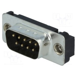 10 pcs : DE09-PA-M2 - D-Sub, PIN: 9, socket, male, straight, THT, UNC 4-40, Locking: screws