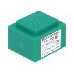 10 pcs : TEZ1.5/D230/24V - Transformer: encapsulated, 1.5VA, 230VAC, 24V, 62.5mA, PCB, IP00