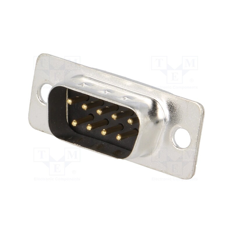10 pcs : DE09-PD - D-Sub, PIN: 9, plug, male, for cable, soldering, 5A, 250V, 20mΩ