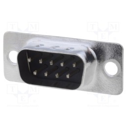 10 pcs : DE09-PT-1 - D-Sub, PIN: 9, socket, male, straight, THT, 5A, 20mΩ
