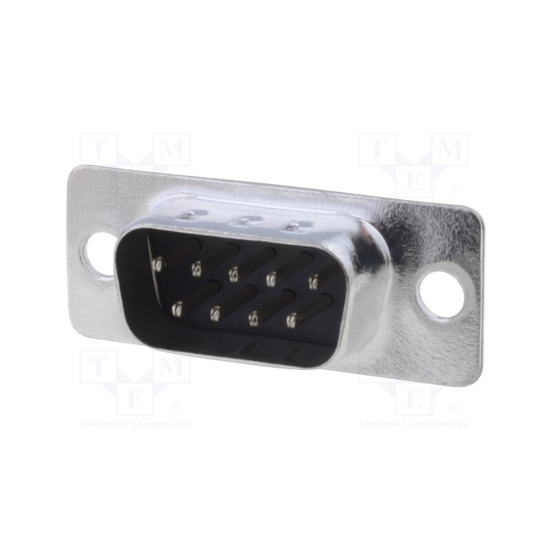 10 pcs : DE09-PT-1 - D-Sub, PIN: 9, socket, male, straight, THT, 5A, 20mΩ