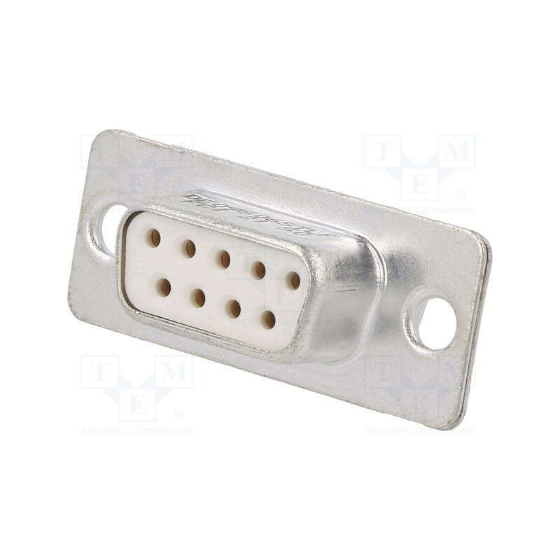 10 pcs : DE09S065TLF - D-Sub, PIN: 9, socket, female, for panel mounting, straight, 5A