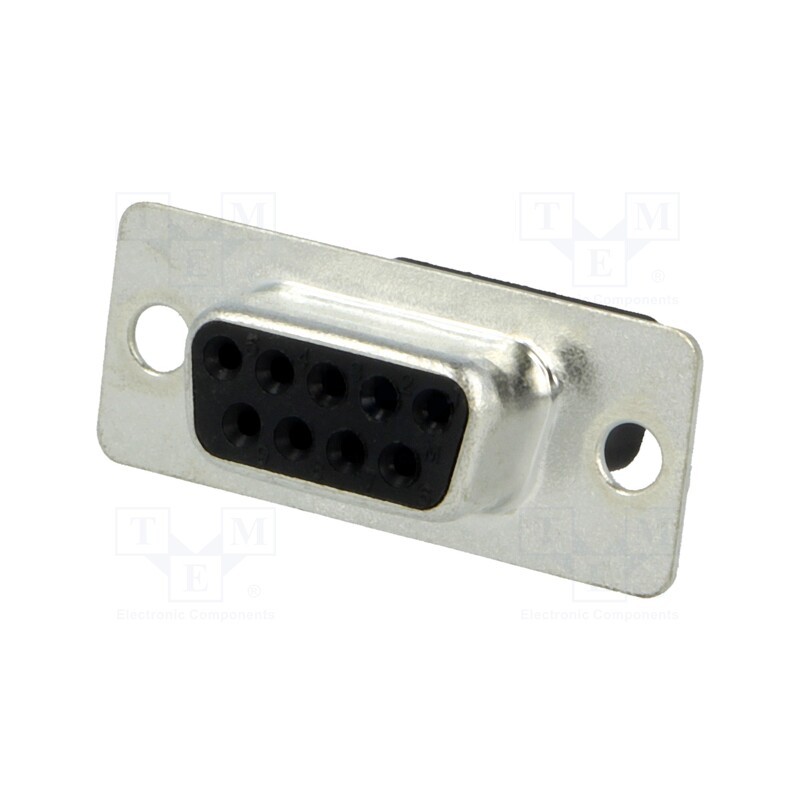 10 pcs : DE09-SR - D-Sub, PIN: 9, plug, female, for cable, Type: w/o contacts, 5A, 250V