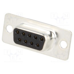 10 pcs : DE09-ST-1 - D-Sub, PIN: 9, socket, female, straight, THT, 5A, 20mΩ