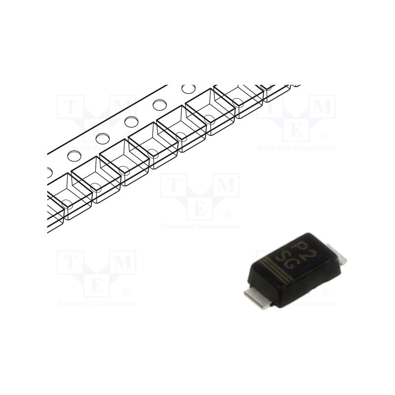 50 pcs : S07G-GS08 - Diode: rectifying, SMD, 400V, 1.5A, 1.8us, SMF, Ufmax: 1.1V, Ifsm: 25A