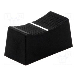 10 pcs : CS1 TYPE 6MM BLACK - Knob: slider, black, 23x11x11mm, width shaft 6,3mm, plastic