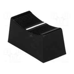 10 pcs : CS1 TYPE B BLACK - Knob: slider, black, 23x11x11mm, Width shaft 3/4mm, plastic