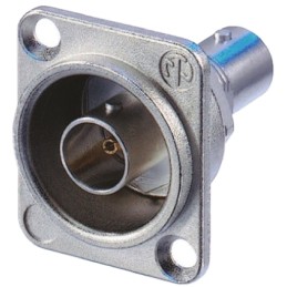 1 pcs - Neutrik, jack Panel Mount BNC Connector, 75Ω, Crimp Termination, Straight Body