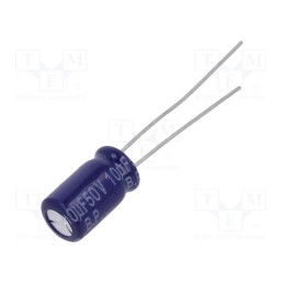 50 pcs : ECEA1HN100U - Capacitor: electrolytic, bipolar, THT, 10uF, 50VDC, Ø6.3x11.2mm