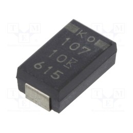 10 pcs : T520D107M010ATE018 - Capacitor: tantalum-polymer, low ESR, 100uF, 10VDC, D, 2917, SMD