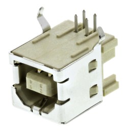 500 pcs - TE Connectivity Right Angle, PCB Mount, Through Hole, Socket Type B 2.0 USB Connector