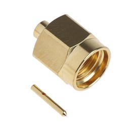 1 pcs - RS PRO, Plug Cable Mount SMA Connector, 50Ω, Solder Termination, Straight Body