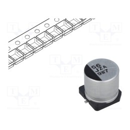 10 pcs : EEHZA1J560P - Capacitor: hybrid, 56uF, 63VDC, ESR: 30mΩ, ZA, SMD, ±20%, -55÷105°C